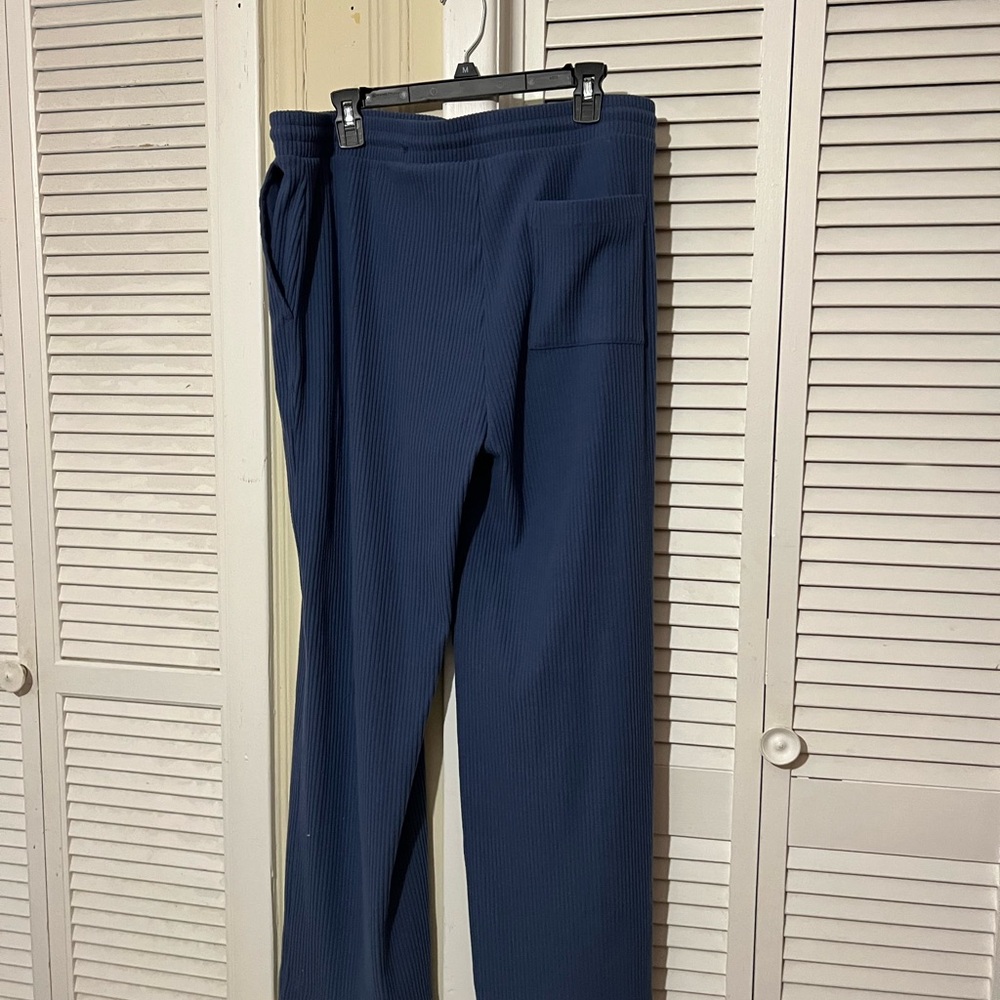 Navy Ribbed Pants - Picture 3 of 9